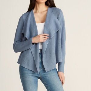 Eileen Fisher organic linen and cotton blend open cardigan. Size Small petite